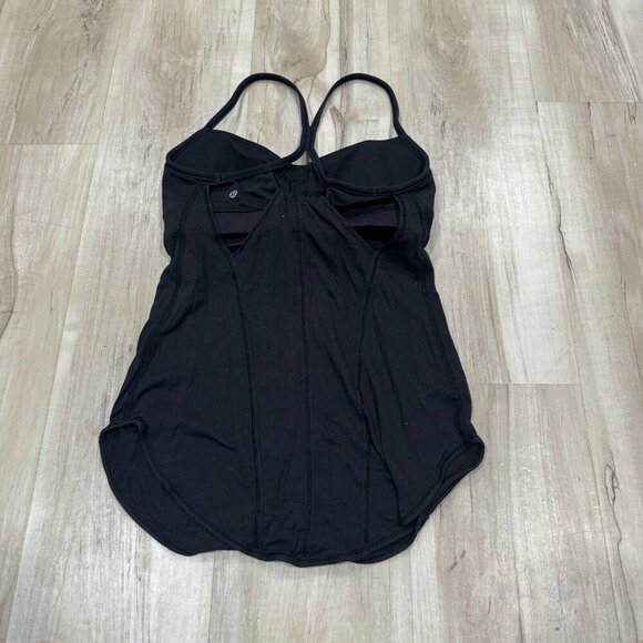 Lululemon Womens 4 Black No Limit Tank Top Built-in Bra Workout Gym Training - Picture 4 of 7